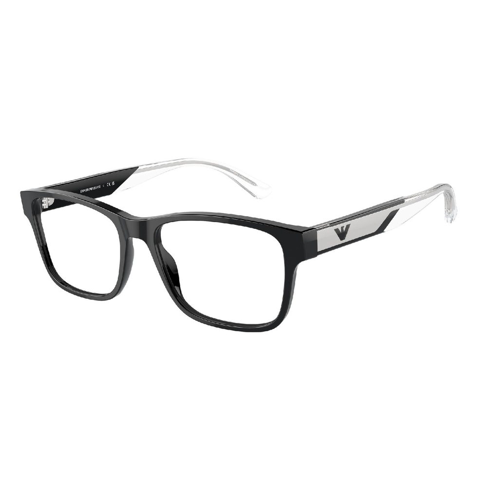 Armação de Óculos de Grau EA3239-5017-55 Emporio Armani Retangular Preto Acetato
