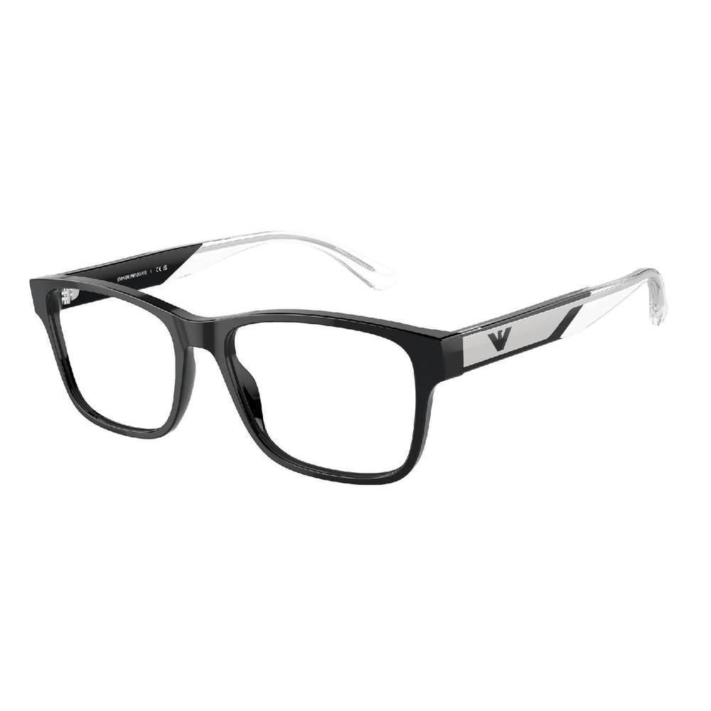 Armação de Óculos de Grau EA3239-5017-55 Emporio Armani Retangular Preto Acetato