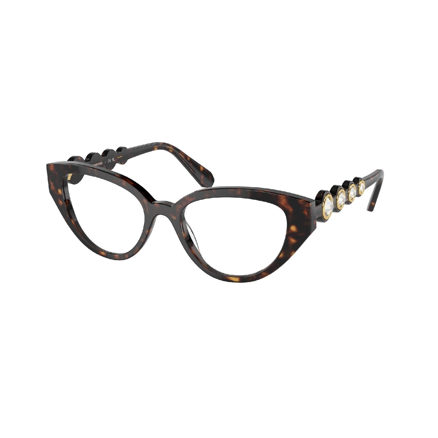 Armação de Óculos de Grau SK2024-1002-52 Swarovski Irregular Marrom Acetato