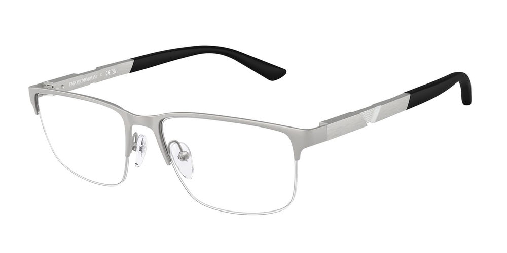 Armação de Óculos de Grau EA1164-3045-56 Emporio Armani Retangular Prata Metal