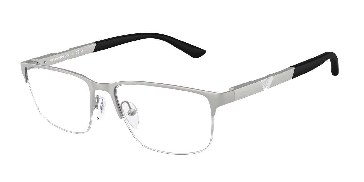 Armação de Óculos de Grau EA1164-3045-56 Emporio Armani Retangular Prata Metal
