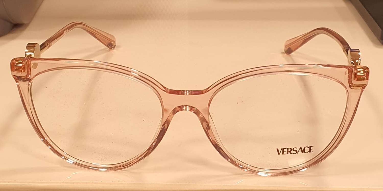 Armação de Óculos de Grau VE3298B-5339-55 Versace Phantos Rosa Acetato