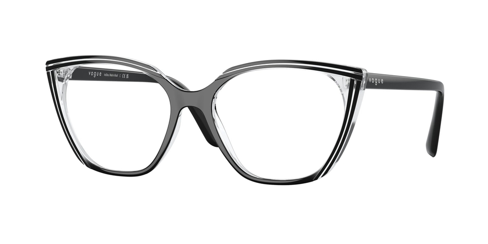 Armação de Óculos de Grau VO5450L-3014-55 Vogue Gatinho Preto Injetado
