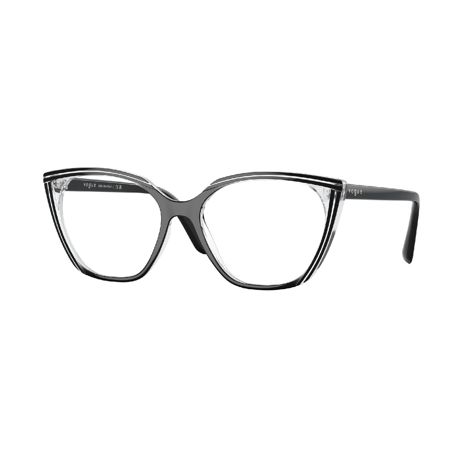 Armação de Óculos de Grau VO5450L-3014-55 Vogue Gatinho Preto Injetado
