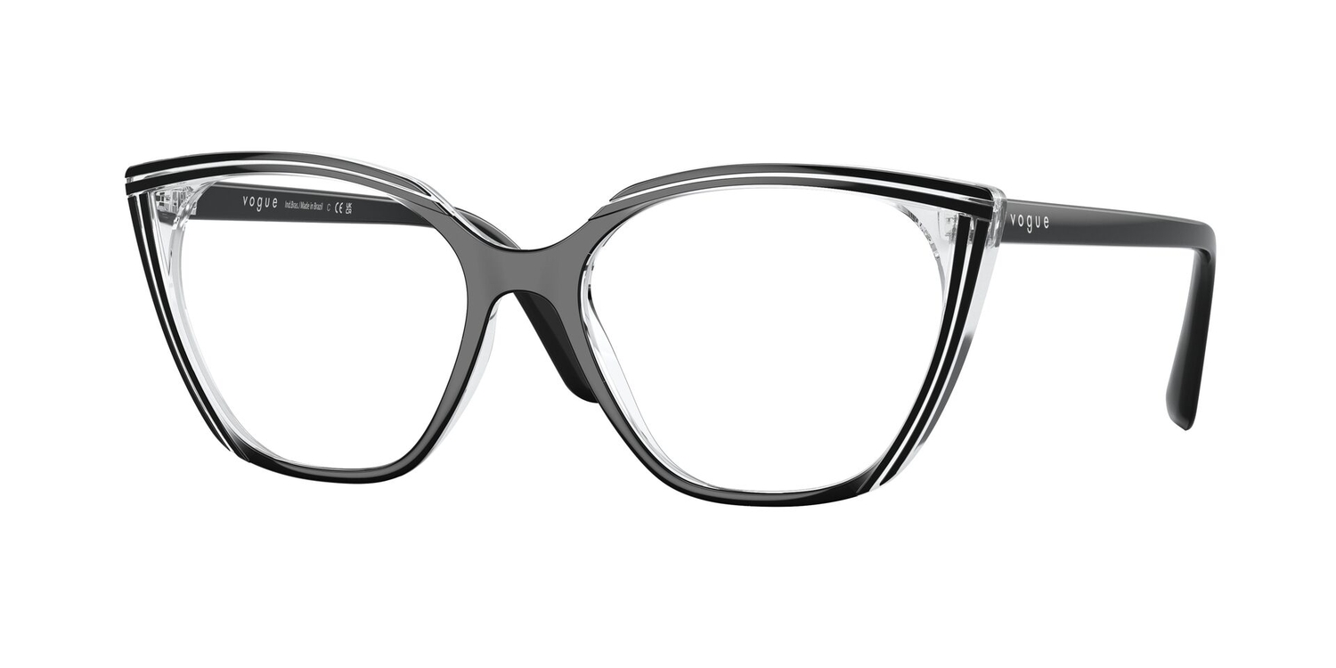 Armação de Óculos de Grau VO5450L-3014-55 Vogue Gatinho Preto Injetado