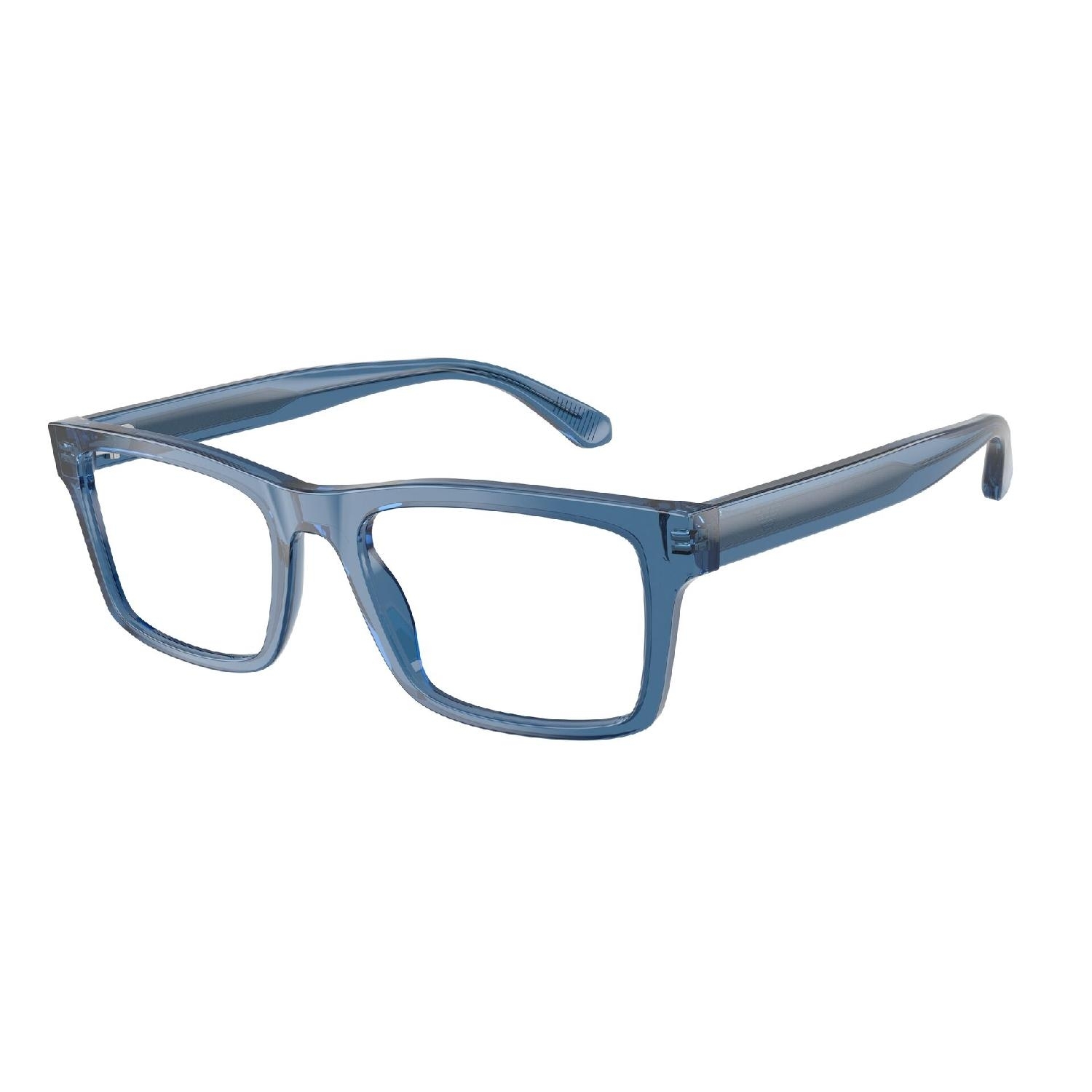 Armação de Óculos de Grau EA3254-6247-56 Emporio Armani Retangular Azul Acetato