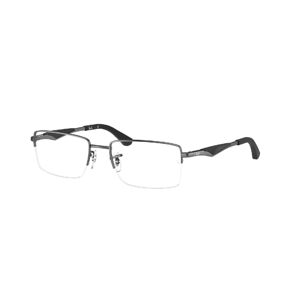 Armação de Óculos de Grau RX6285-2502-53 Ray Ban Retangular Cinza Metal