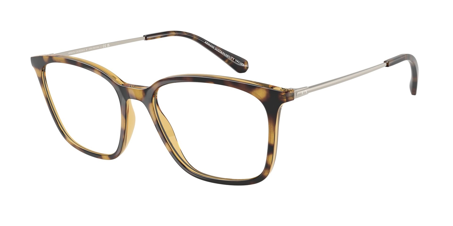 Armação de Óculos de Grau AX3120-8213-53 Armani Exchange Borboleta Tartaruga Injetado
