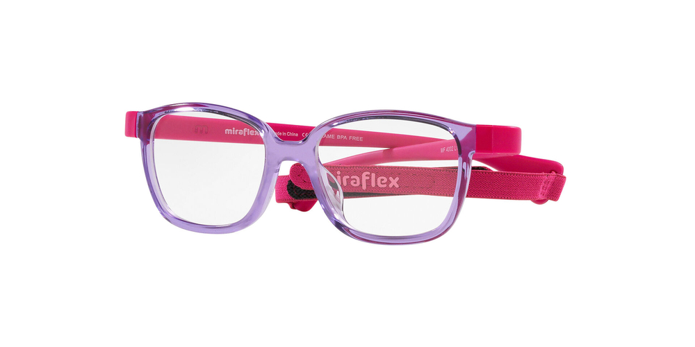 Armação de Óculos de Grau MF4002-L125-48 Miraflex Quadrado Violeta Injetado