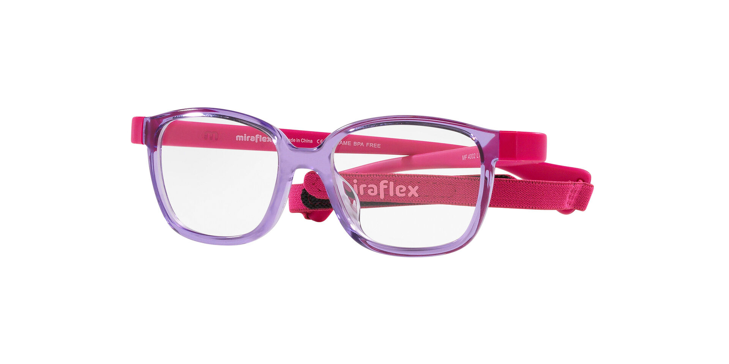 Armação de Óculos de Grau MF4002-L125-48 Miraflex Quadrado Violeta Injetado