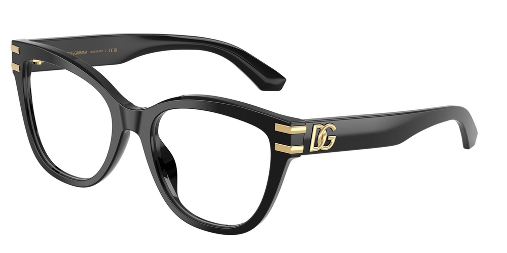 Armação de Óculos de Grau DG3418-501-55 Dolce & Gabbana Borboleta Preto Acetato