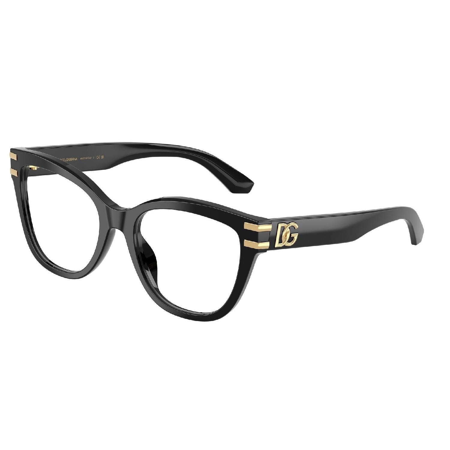 Armação de Óculos de Grau DG3418-501-55 Dolce & Gabbana Borboleta Preto Acetato