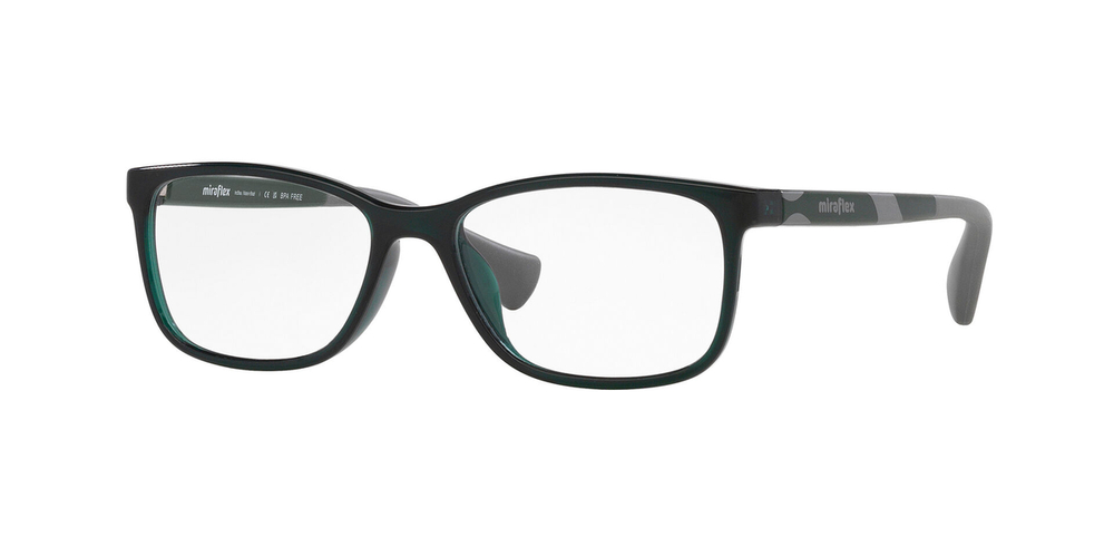 Armação de Óculos de Grau MF4018-L906-51 Miraflex Retangular Verde Injetado