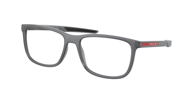 Armação de Óculos de Grau PS07OV-13C1O1-56 Prada Linea Rossa Retangular Com Cantos Arredondados Preto Náilon