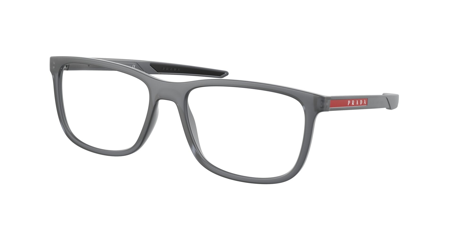 Armação de Óculos de Grau PS07OV-13C1O1-56 Prada Linea Rossa Retangular Com Cantos Arredondados Preto Náilon