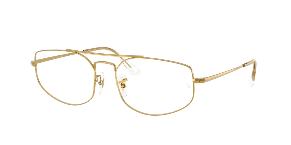 Armação de Óculos de Grau RX6545-3086-58 Ray Ban Irregular Ouro Metal