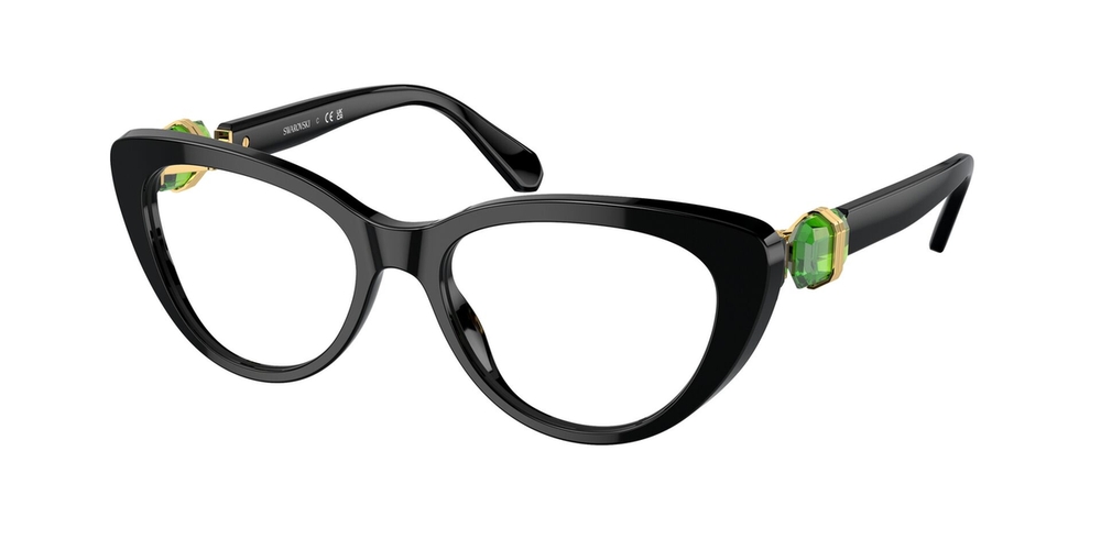 Armação de Óculos de Grau SK2005-1001-53 Swarovski Gatinho Preto Acetato