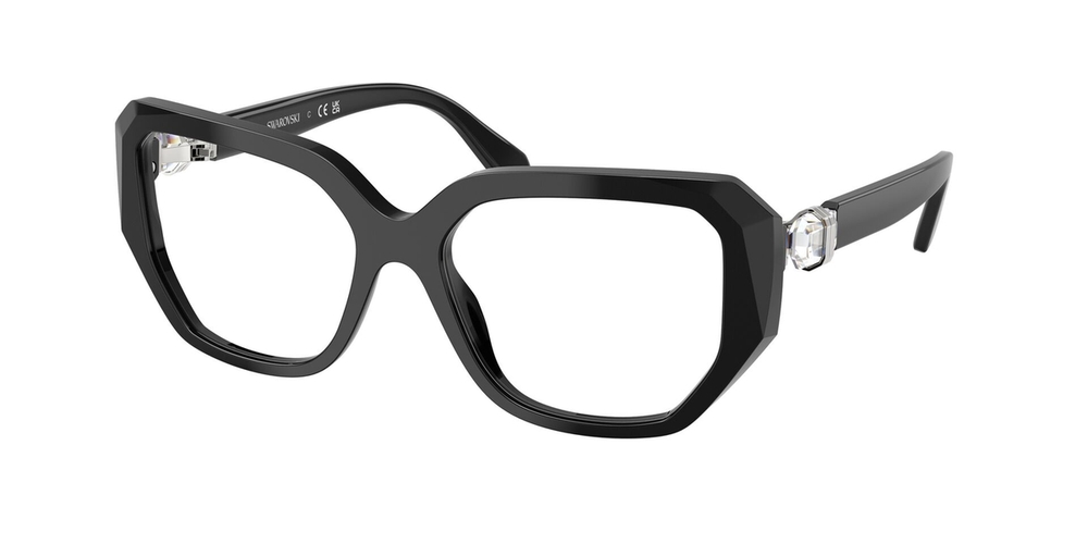 Armação de Óculos de Grau SK2035-1001-55 Swarovski Irregular Preto Acetato