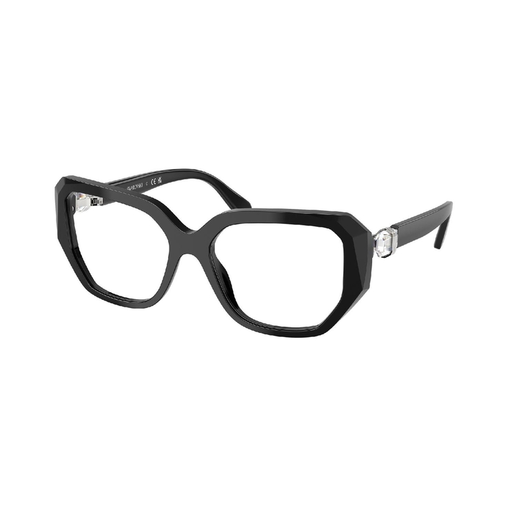 Armação de Óculos de Grau SK2035-1001-55 Swarovski Irregular Preto Acetato