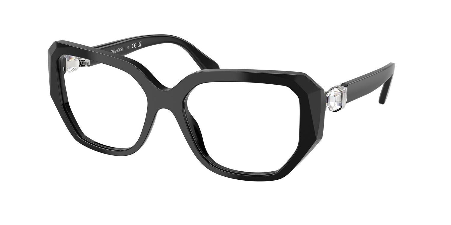 Armação de Óculos de Grau SK2035-1001-55 Swarovski Irregular Preto Acetato