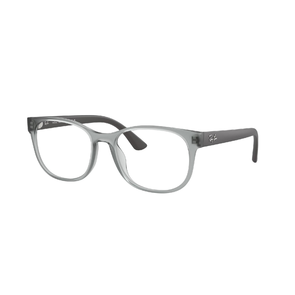 Armação de Óculos de Grau RX7253L-8420-55 Ray Ban Retangular Com Cantos Arredondados Cinza Injetado