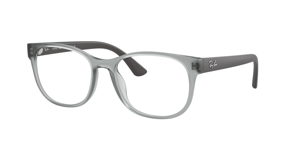 Armação de Óculos de Grau RX7253L-8420-55 Ray Ban Retangular Com Cantos Arredondados Cinza Injetado