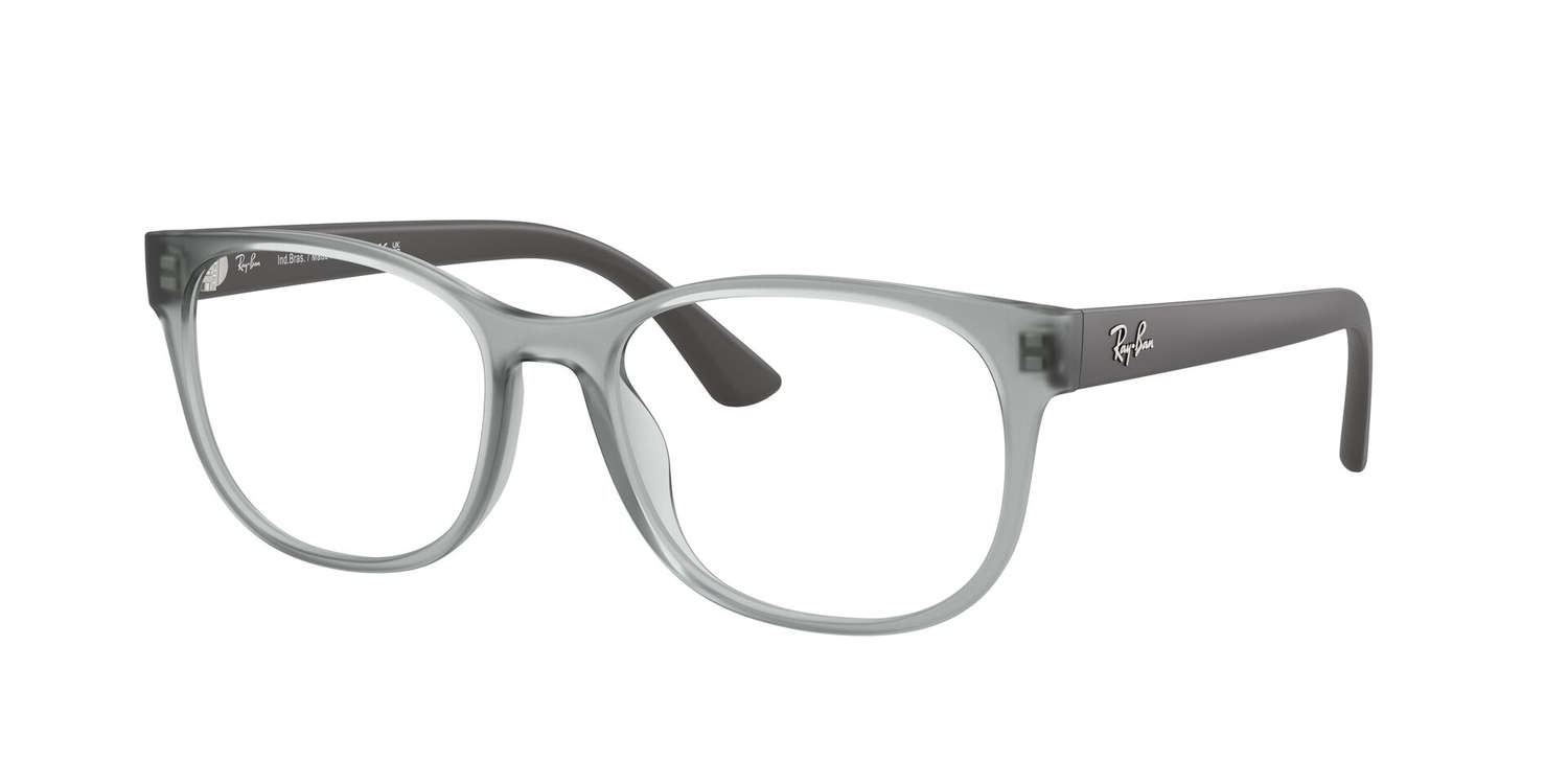 Armação de Óculos de Grau RX7253L-8420-55 Ray Ban Retangular Com Cantos Arredondados Cinza Injetado