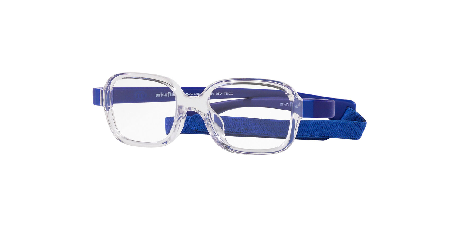 Armação de Óculos de Grau MF4001-K598-46 Miraflex Retangular Transparente Injetado