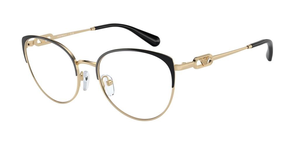 Armação de Óculos de Grau EA1150-3014-53 Emporio Armani Gatinho Ouro Metal