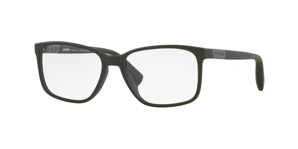 Armação de Óculos de Grau MF4016-L898-52 Miraflex Retangular Verde Injetado