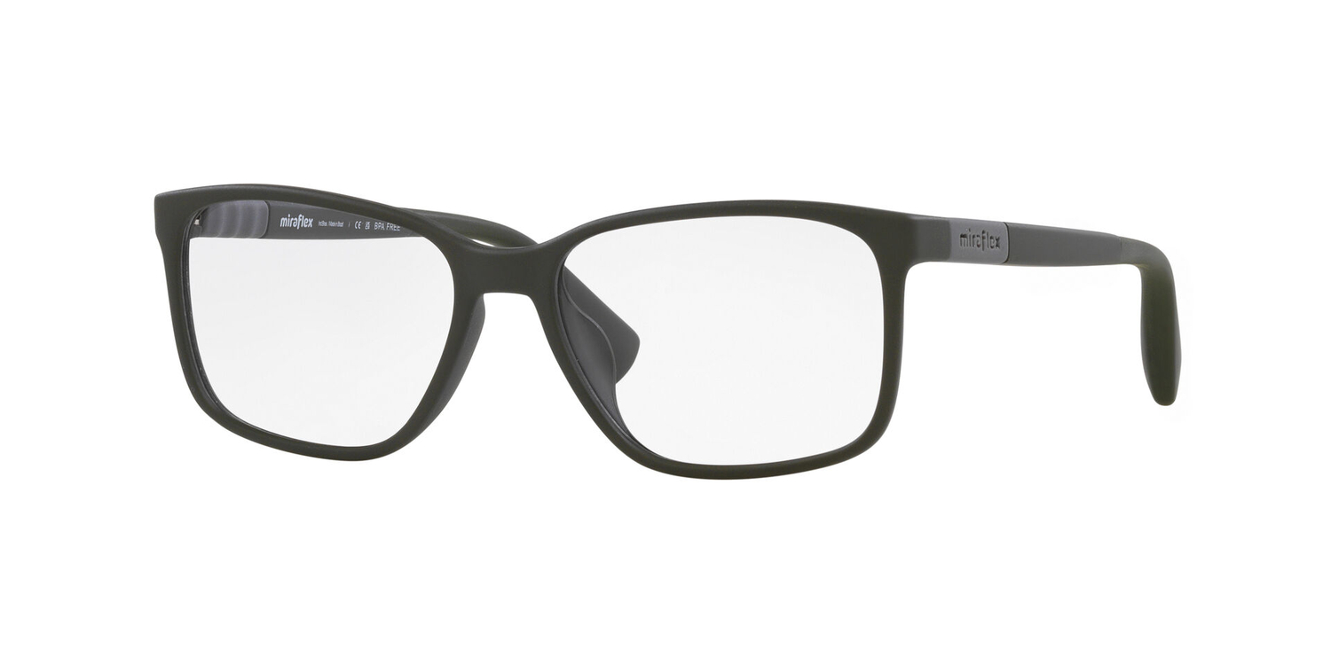 Armação de Óculos de Grau MF4016-L898-52 Miraflex Retangular Verde Injetado