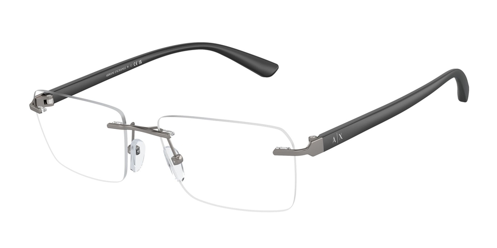 Armação de Óculos de Grau AX1064-6003-56 Armani Exchange Retangular Cinza Metal
