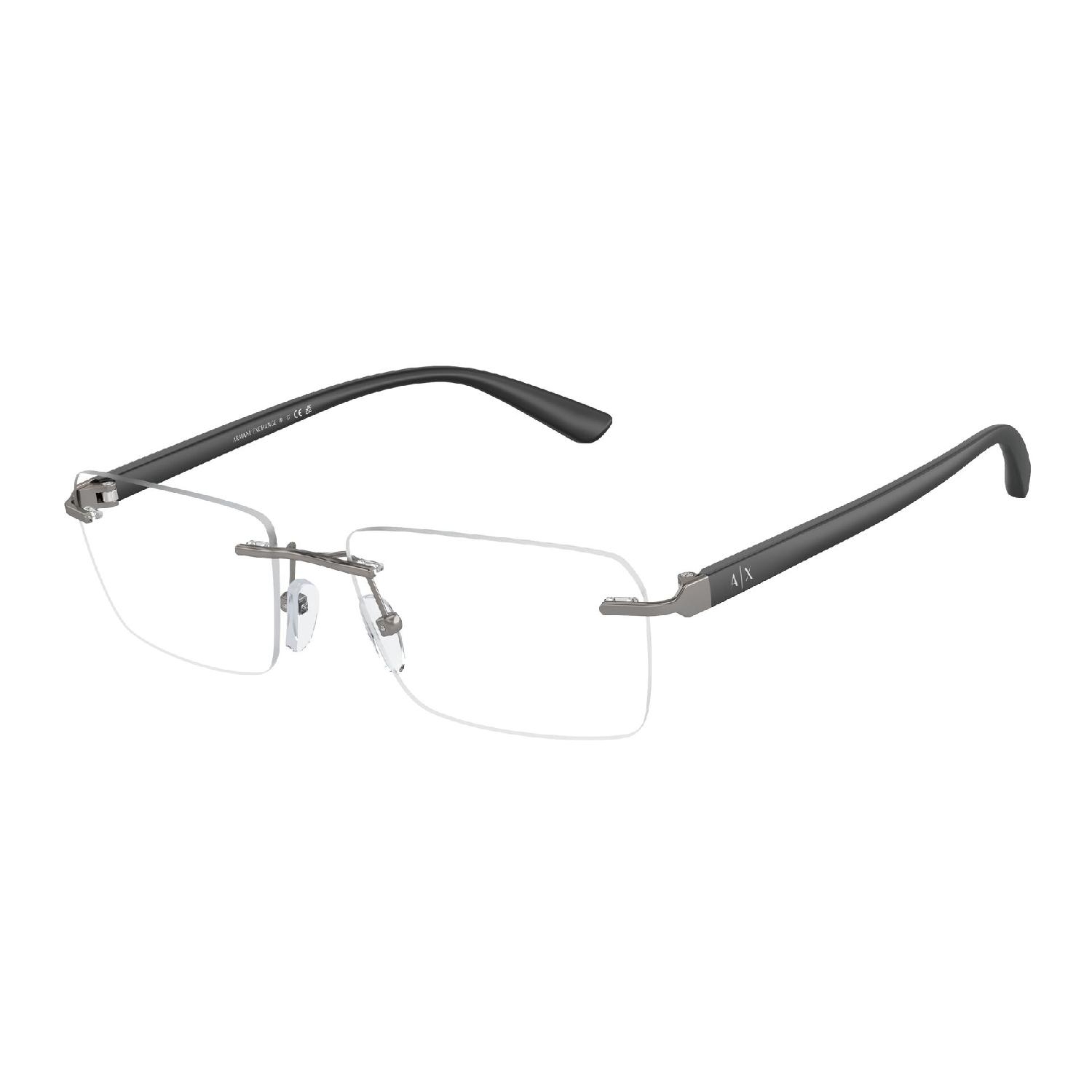 Armação de Óculos de Grau AX1064-6003-56 Armani Exchange Retangular Cinza Metal