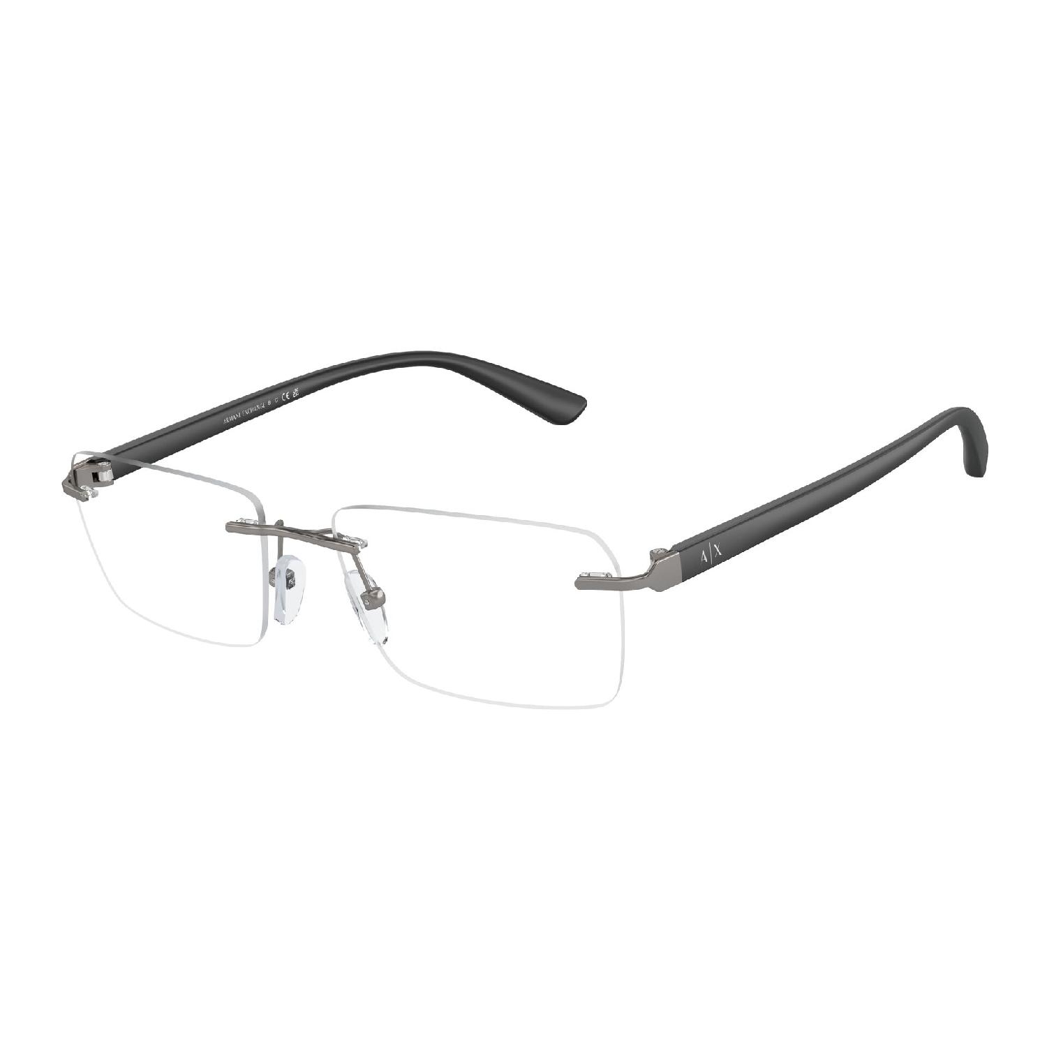 Armação de Óculos de Grau AX1064-6003-56 Armani Exchange Retangular Cinza Metal