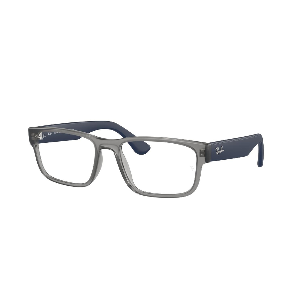 Armação de Óculos de Grau RX7243L-8352-56 Ray Ban Retangular Cinza Injetado