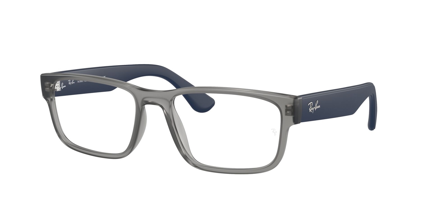 Armação de Óculos de Grau RX7243L-8352-56 Ray Ban Retangular Cinza Injetado