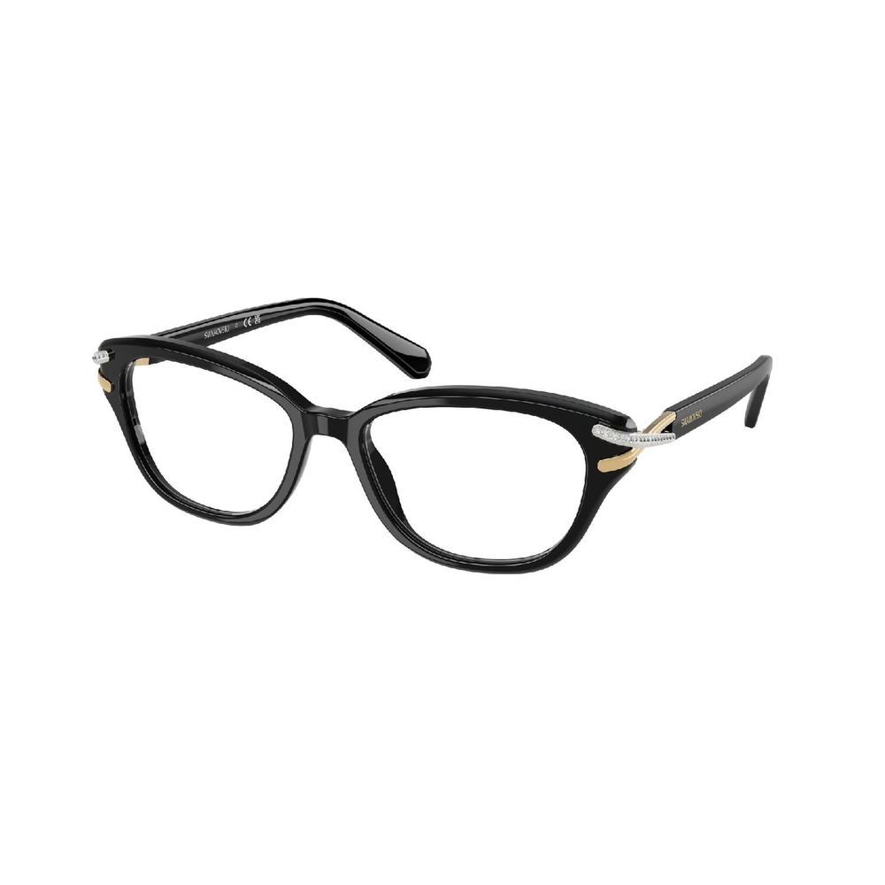 Armação de Óculos de Grau SK2032-1001-54 Swarovski Retangular Com Cantos Arredondados Preto Acetato