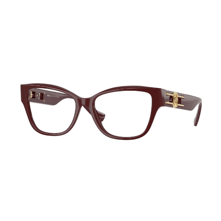 Armação de Óculos de Grau VE3347-5515-54 Versace Retangular Com Cantos Arredondados Vermelho Acetato