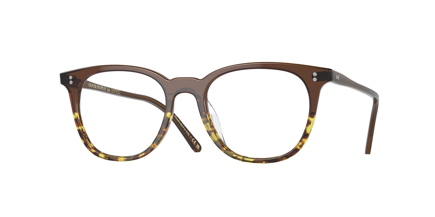 Armação de Óculos de Grau OV5538U-1756-49 Oliver Peoples Retangular Com Cantos Arredondados Marrom Acetato