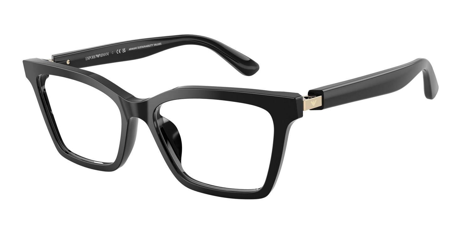 Armação de Óculos de Grau EA3261U-5017-54 Emporio Armani Borboleta Preto Acetato
