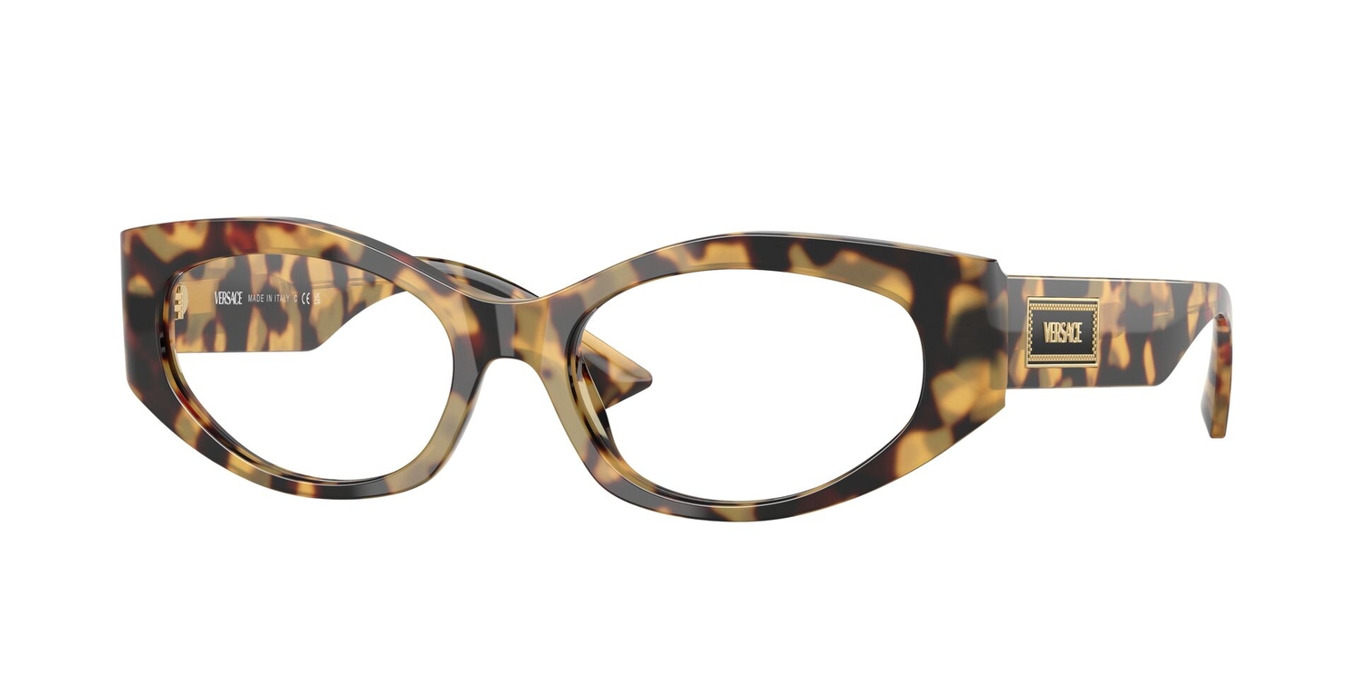 Armação de Óculos de Grau VE3369-777-53 Versace Irregular Tartaruga Acetato