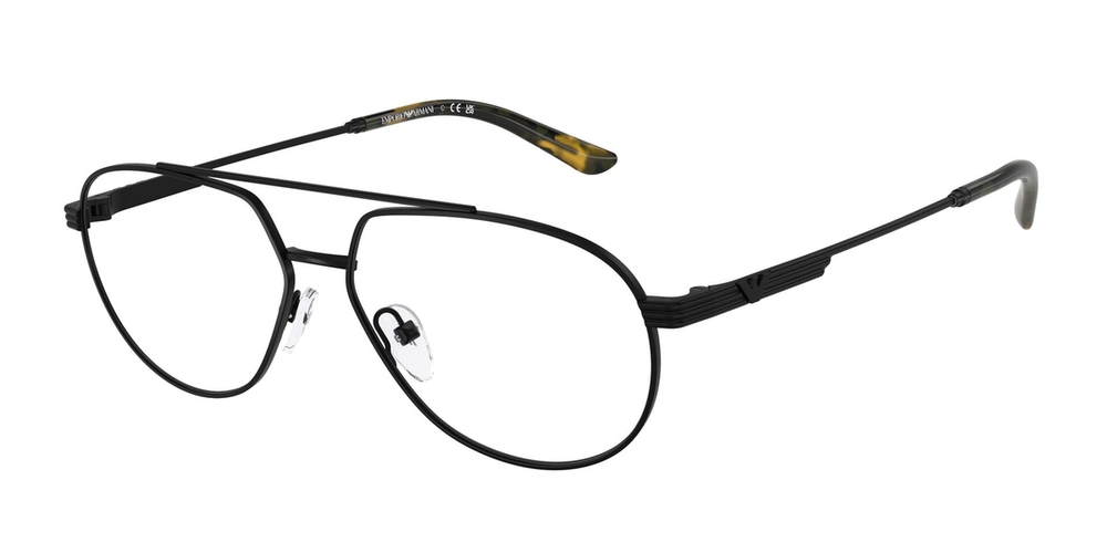 Armação de Óculos de Grau EA1165-3001-56 Emporio Armani Piloto Preto Metal