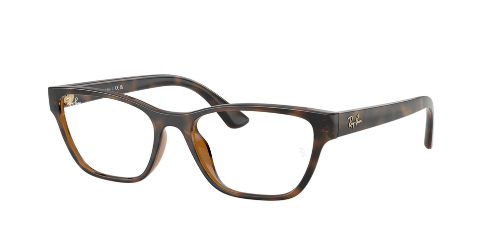 Armação de Óculos de Grau RX7252L-2012-54 Ray Ban Retangular Marrom Injetado
