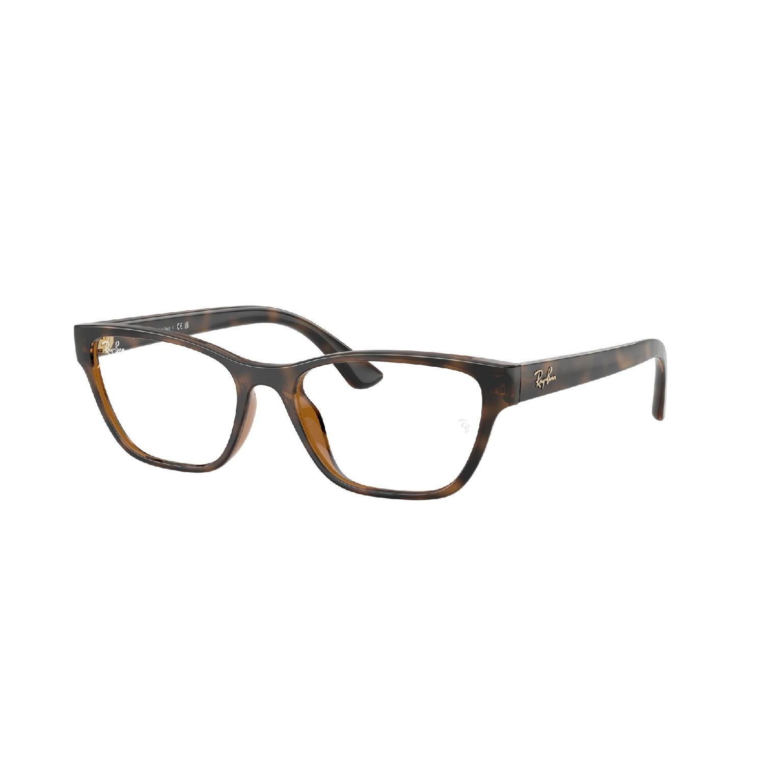 Armação de Óculos de Grau RX7252L-2012-54 Ray Ban Retangular Marrom Injetado
