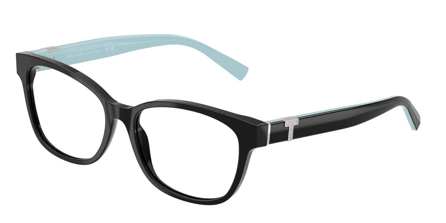 Armação de Óculos de Grau TF2270B-8001-55 Tiffany & Co Retangular Com Cantos Arredondados Preto Acetato