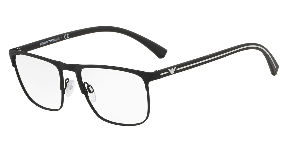 Armação de Óculos de Grau EA1079-3094-55 Emporio Armani Retangular Preto Metal