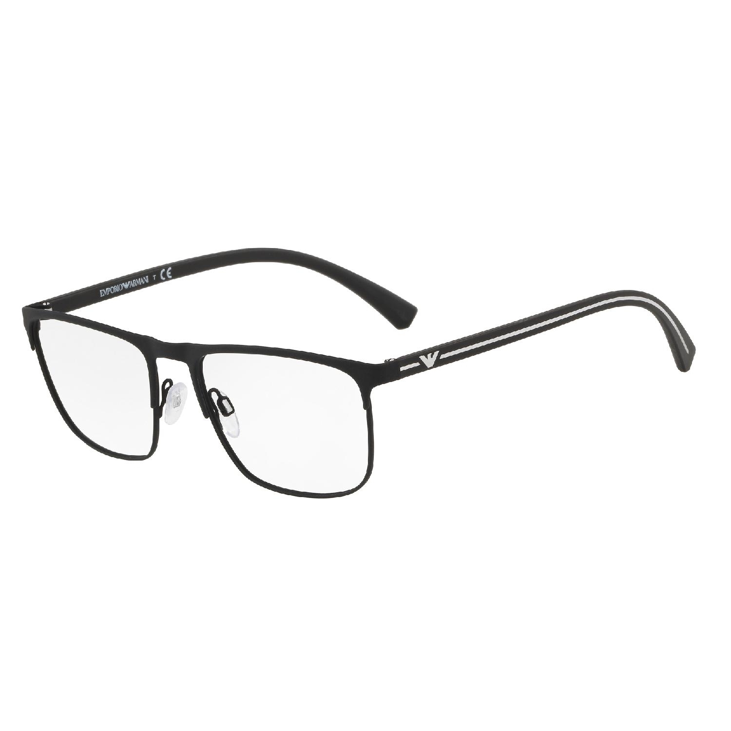 Armação de Óculos de Grau EA1079-3094-55 Emporio Armani Retangular Preto Metal