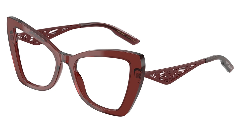 Armação de Óculos de Grau DG3409-3045-53 Dolce & Gabbana Gatinho Vermelho Acetato