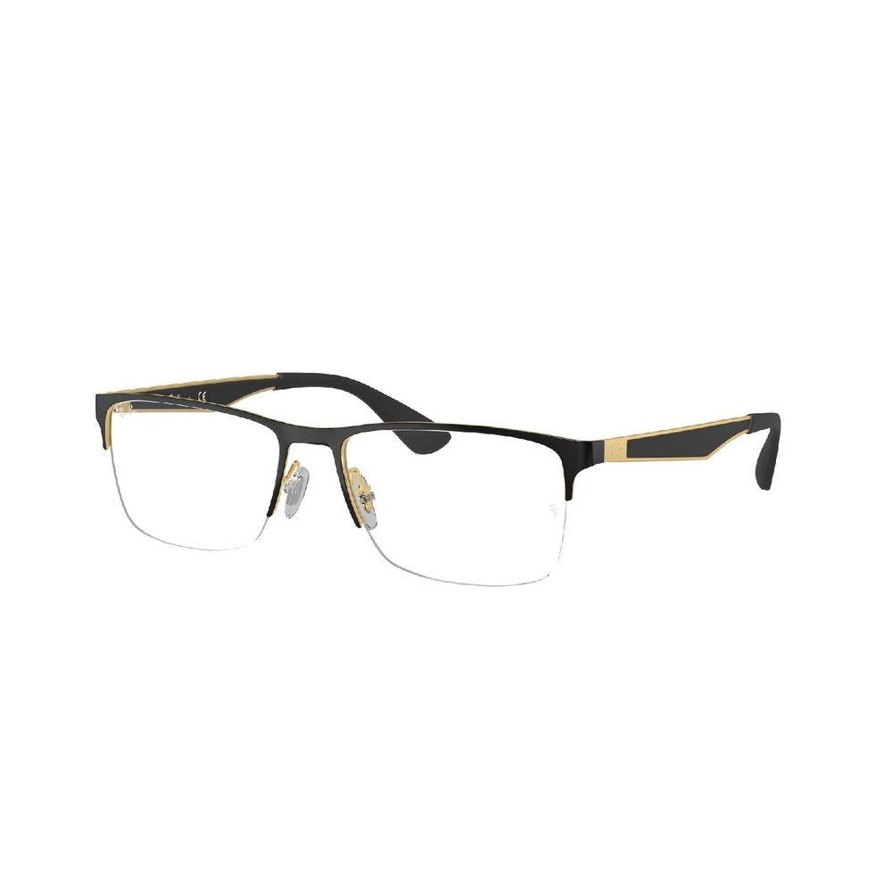 Armação de Óculos de Grau RX6335-2890-56 Ray Ban Retangular Preto Metal