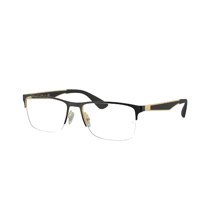 Armação de Óculos de Grau RX6335-2890-56 Ray Ban Retangular Preto Metal